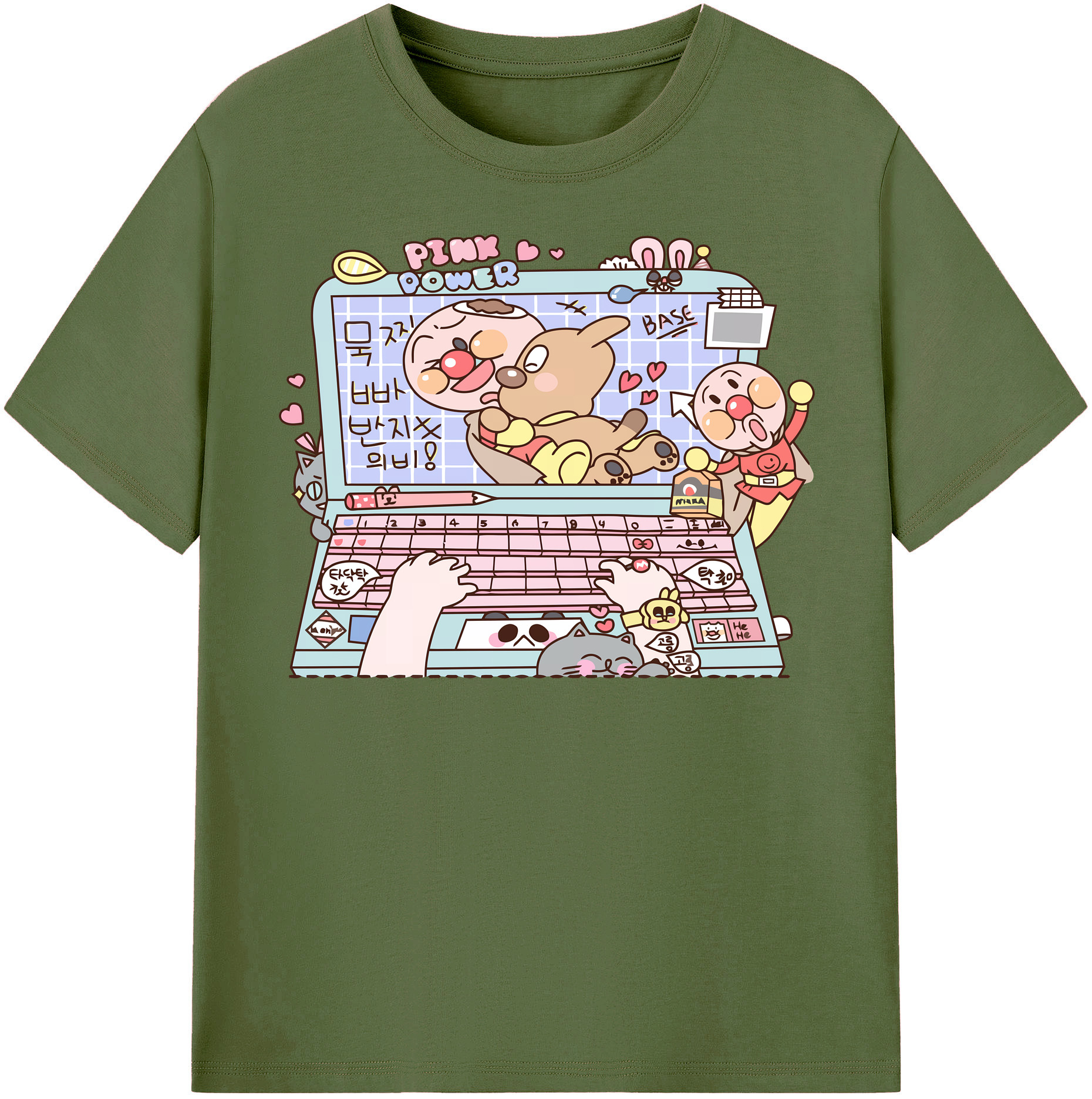 （画像用） アンパンマン Anpanman 綿100％半袖Tシャツ（フロントプリント）